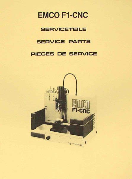 emco f1 cnc milling machine parts manual|emco f1 milling machine.